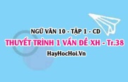 Soạn bài Nói và nghe: Thuyết trình về một vấn đề xã hội trang 38 lớp 10 Cánh Diều tập 1